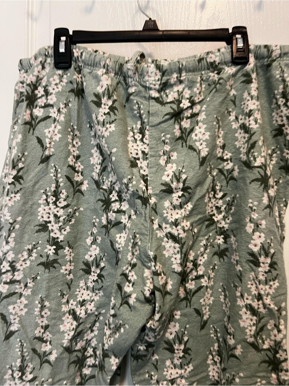 Garnet Hill Sage Green Floral Satin Pajama Set - Picture 8 of 12